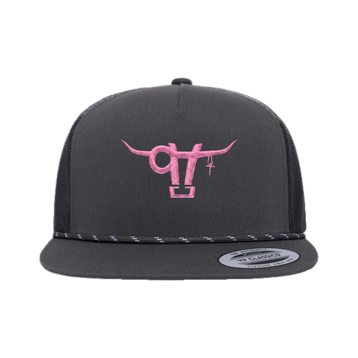 SwingN9T Bull Yupoong 6006BD Rope Hat / Charcoal / angle on white