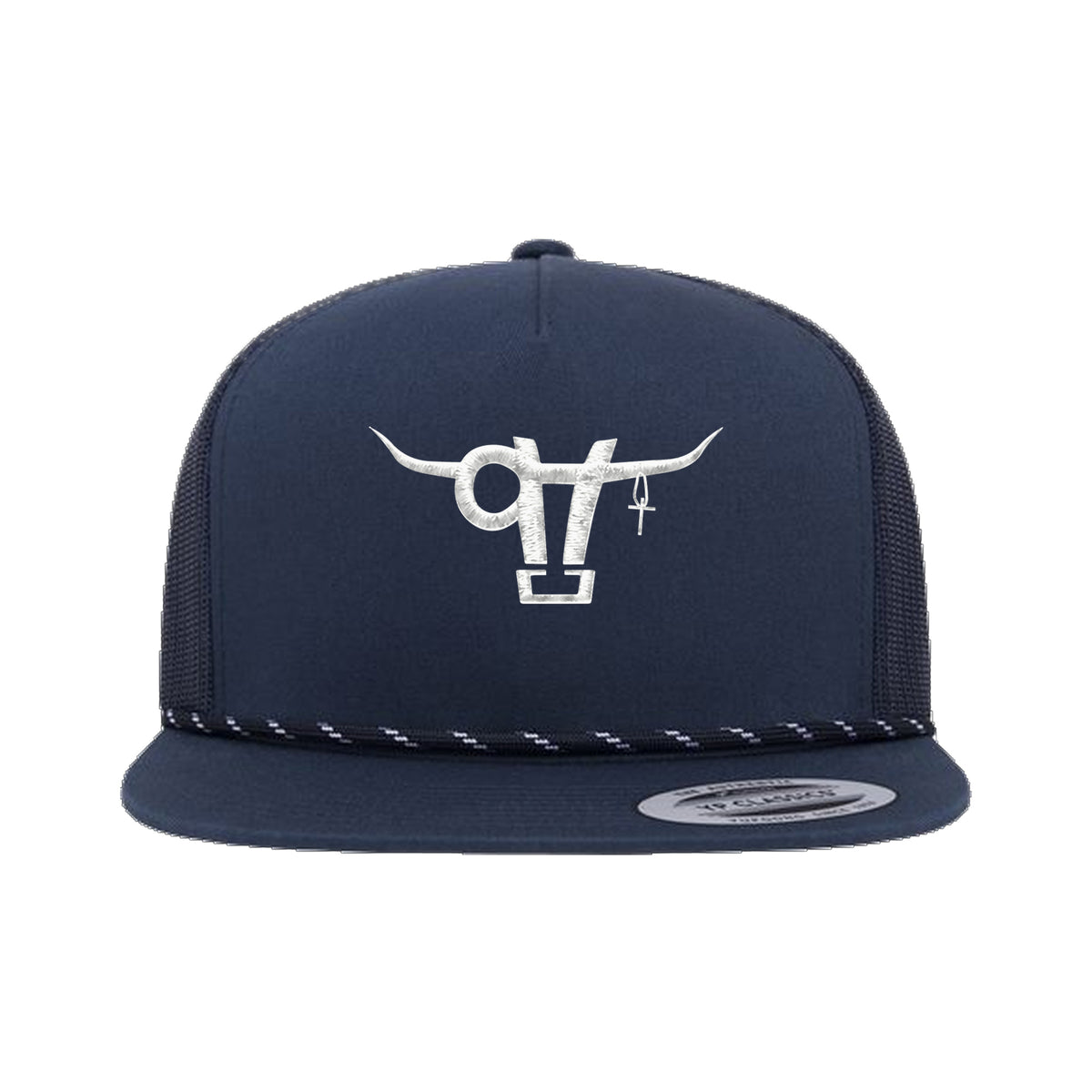 SwingN9T Bull Yupoong 6006BD Rope Hat / Navy / angle on white