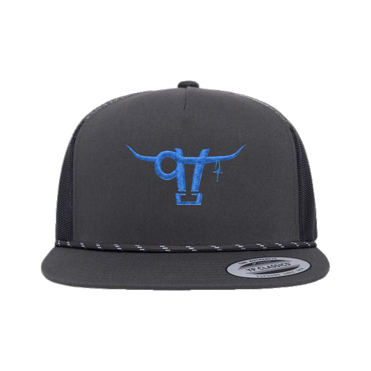 SwingN9T Bull Yupoong 6006BD Rope Hat / Charcoal / angle on white