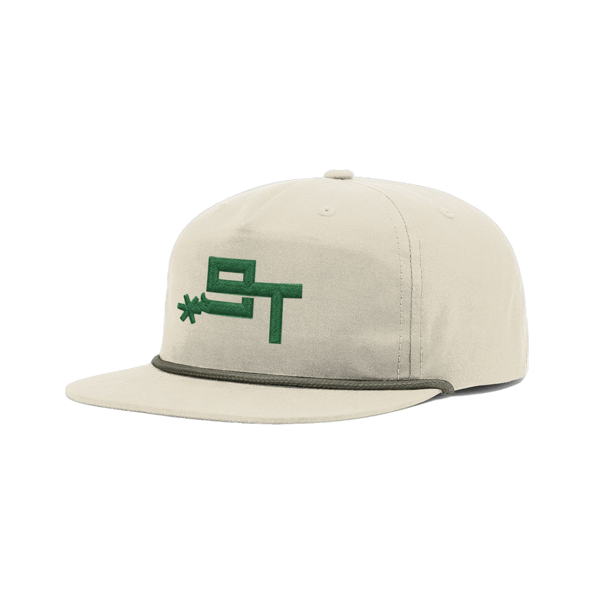 9T Spur Richardson 256 Hat / Sand Dune/Loden / Dark Green / angle on white