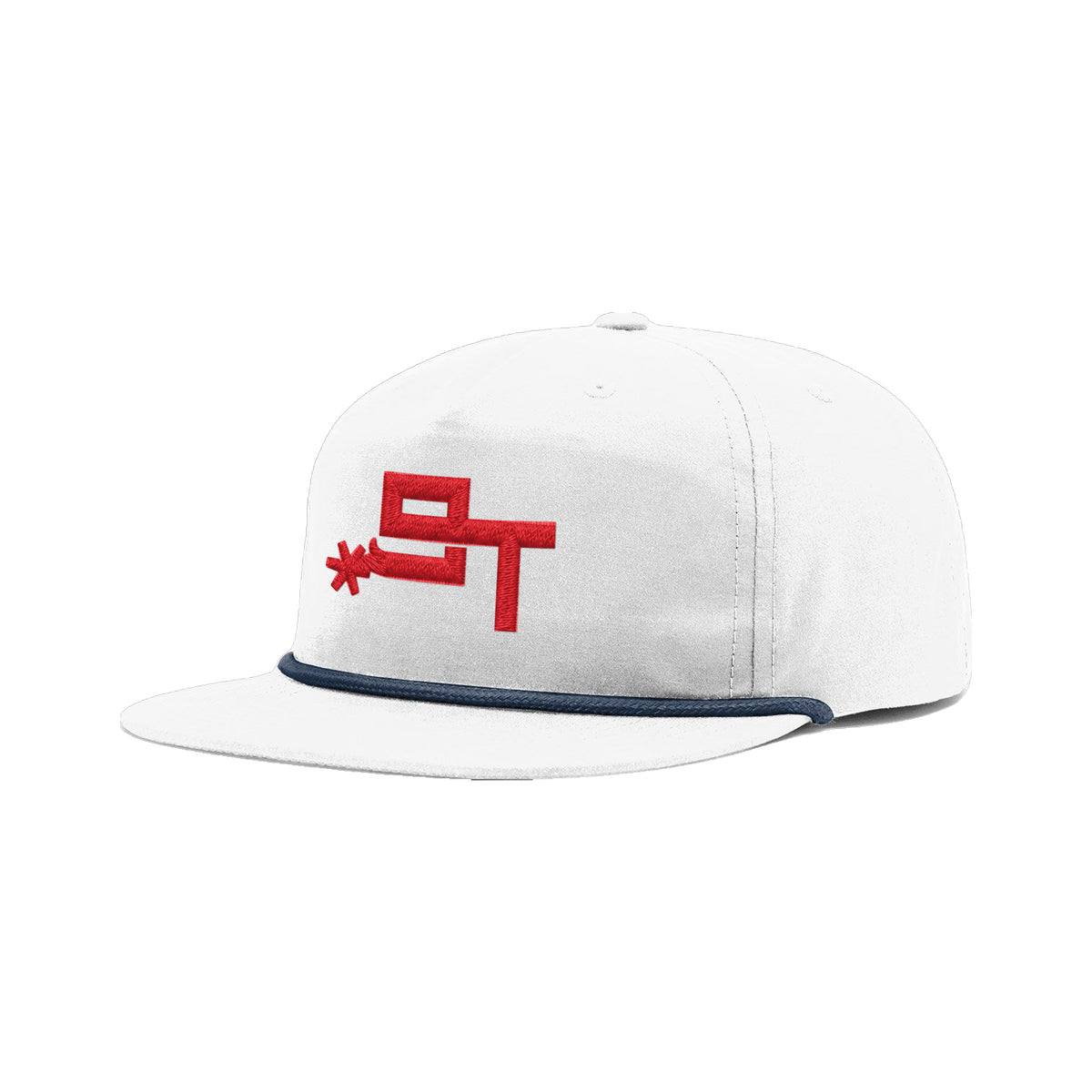 9T Spur Richardson 256 Hat / White/Light Navy / Red / angle on white