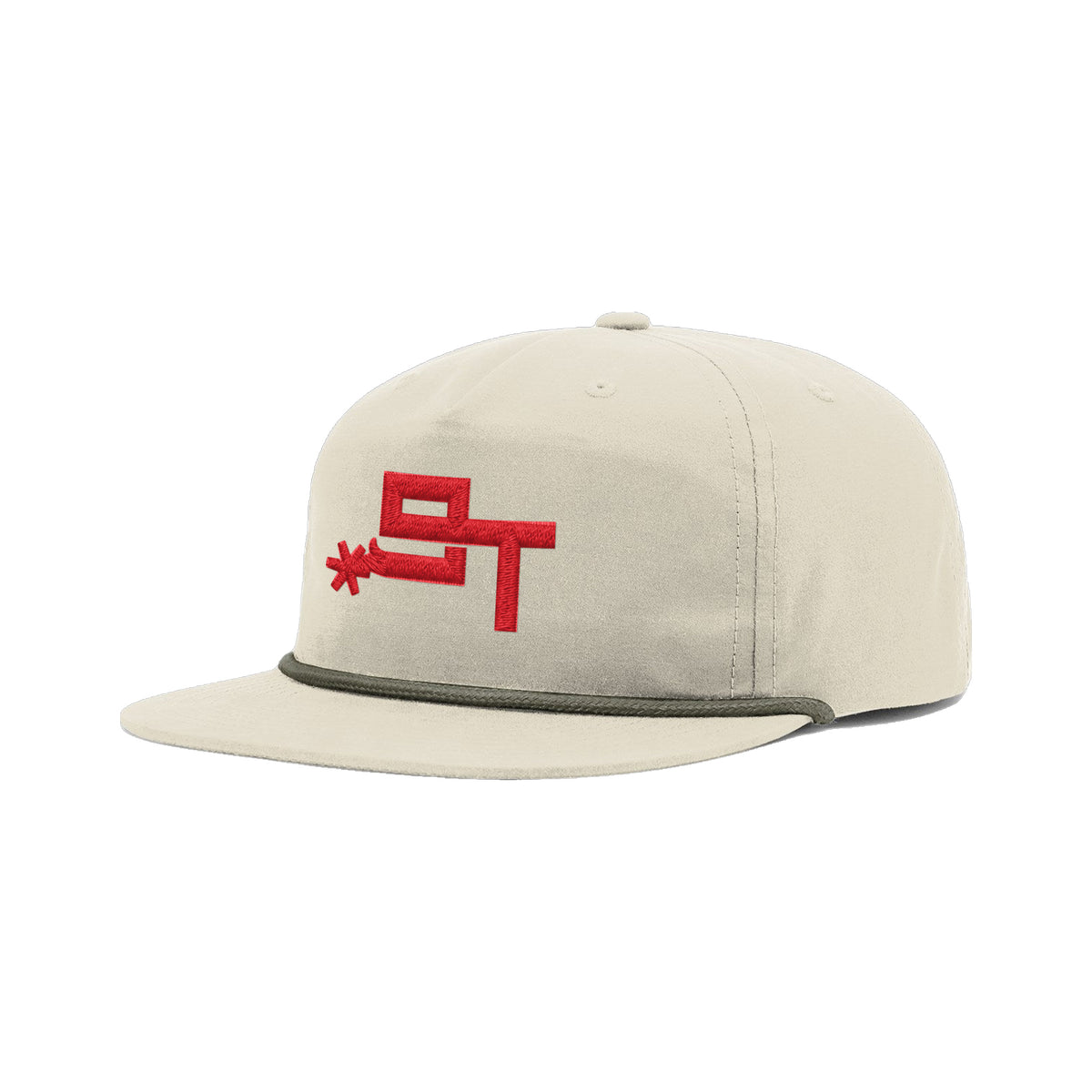9T Spur Richardson 256 Hat / Sand Dune/Loden / Red / angle on white
