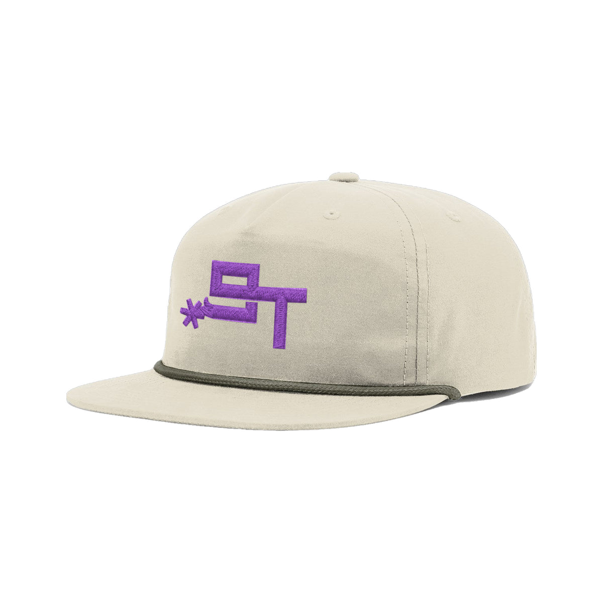 9T Spur Richardson 256 Hat / Sand Dune/Loden / Purple / angle on white