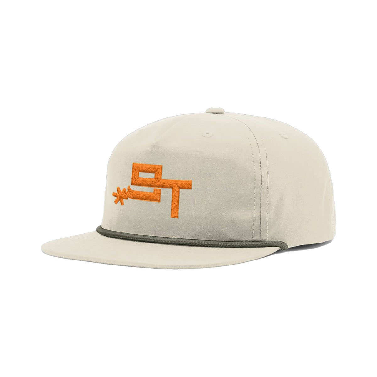 9T Spur Richardson 256 Hat / Sand Dune/Loden / Orange / angle on white