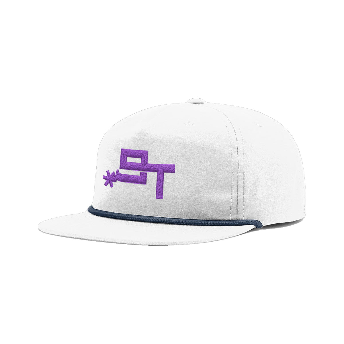 9T Spur Richardson 256 Hat / White/Light Navy / Purple / angle on white