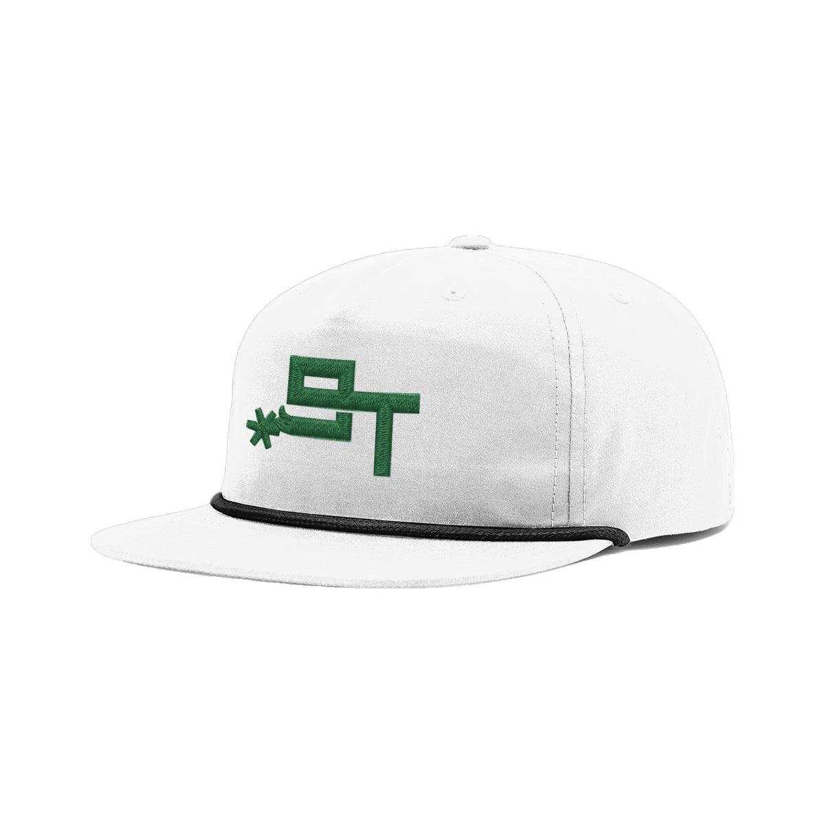 9T Spur Richardson 256 Hat / White/Black / Dark Green / angle on white