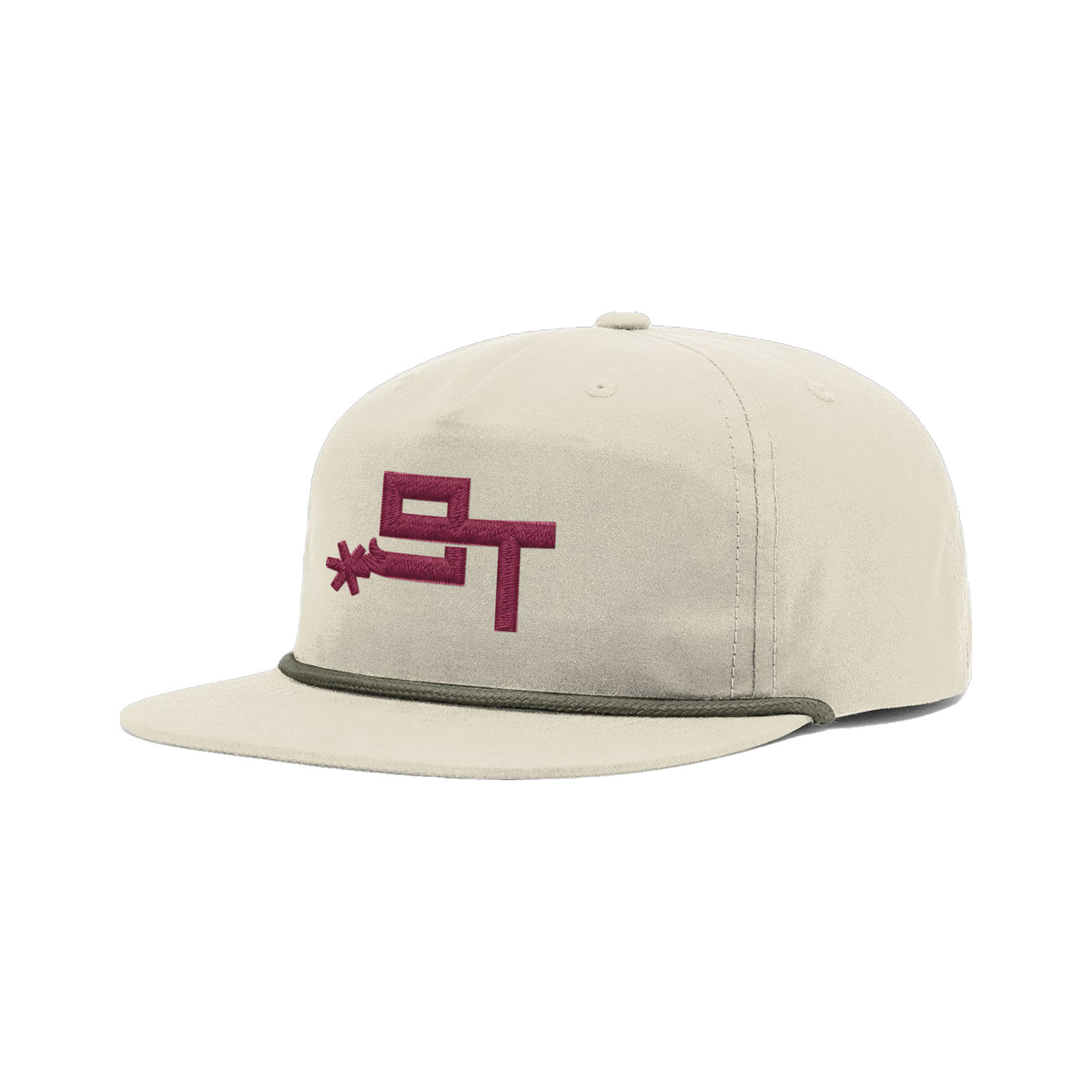 9T Spur Richardson 256 Hat / Sand Dune/Loden / Maroon / angle on white