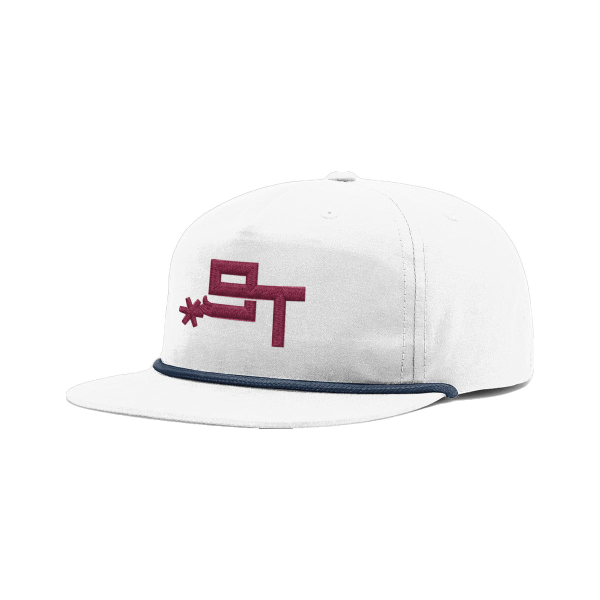 9T Spur Richardson 256 Hat / White/Light Navy / Maroon / angle on white