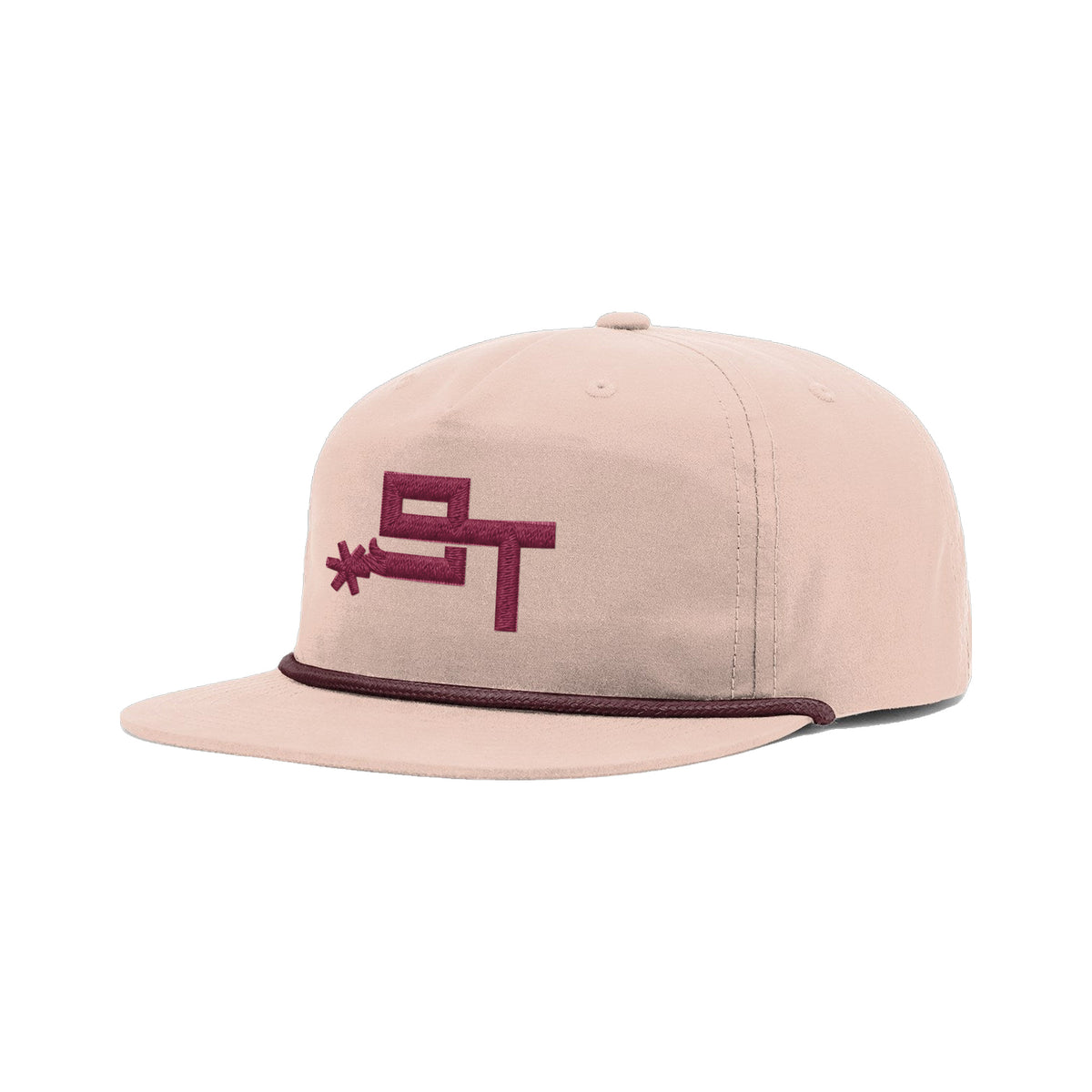 9T Spur Richardson 256 Hat / Pale Peach/Maroon / Maroon / angle on white