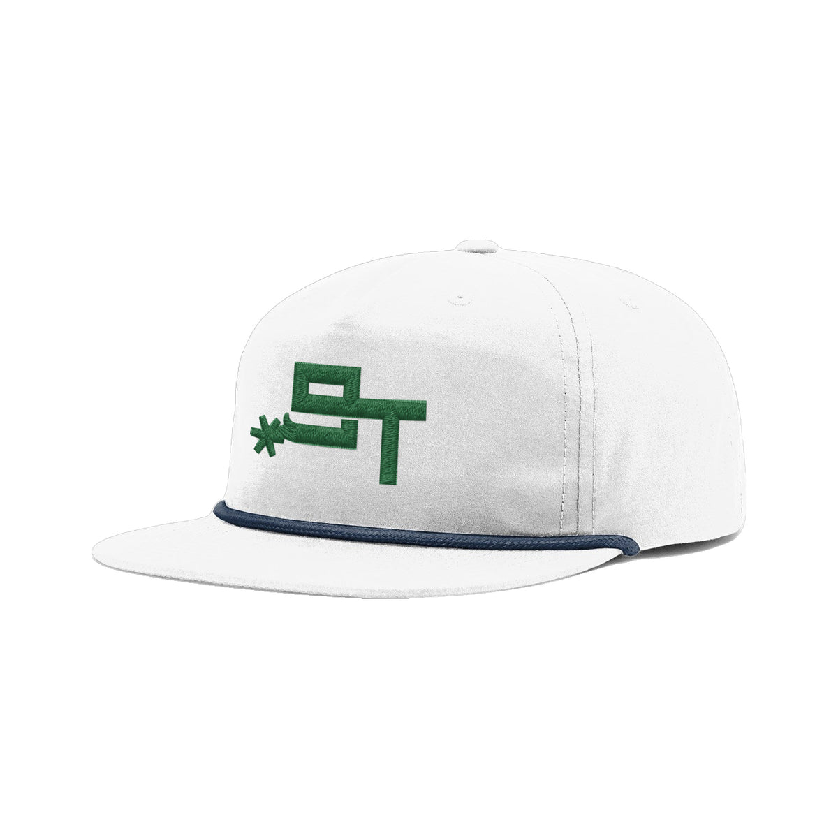 9T Spur Richardson 256 Hat / White/Light Navy / Dark Green / angle on white