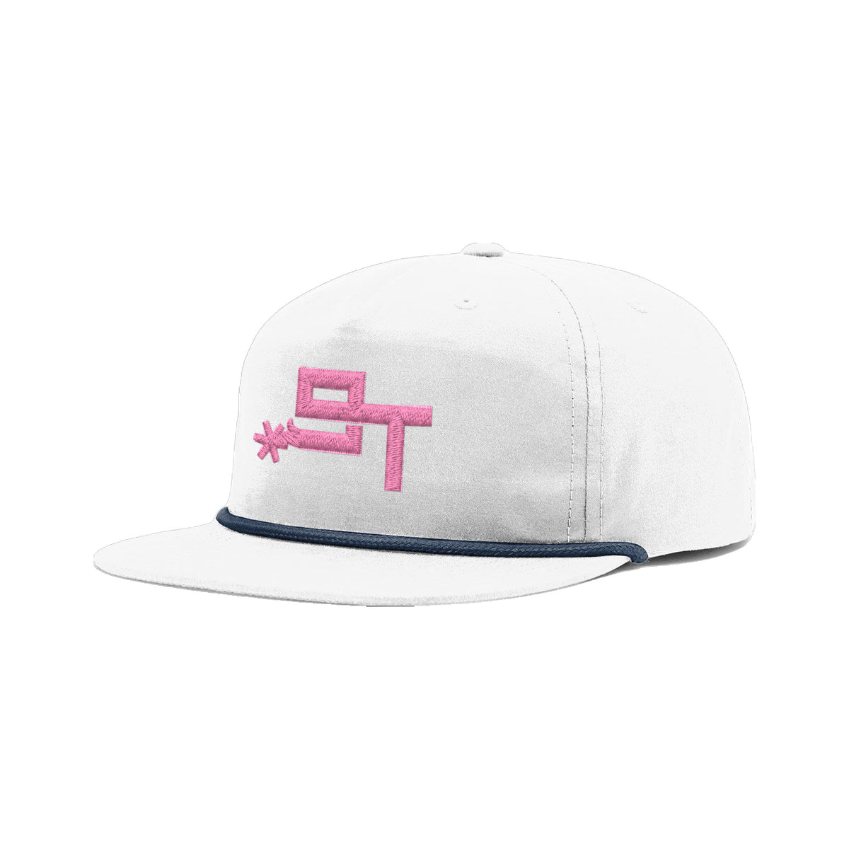 9T Spur Richardson 256 Hat / White/Light Navy / Pink / angle on white