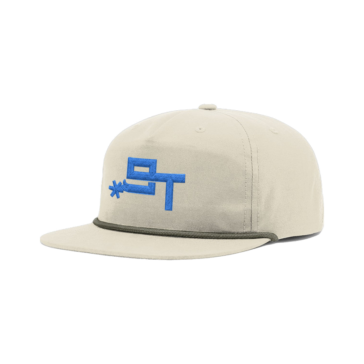 9T Spur Richardson 256 Hat / Sand Dune/Loden / Blue / angle on white