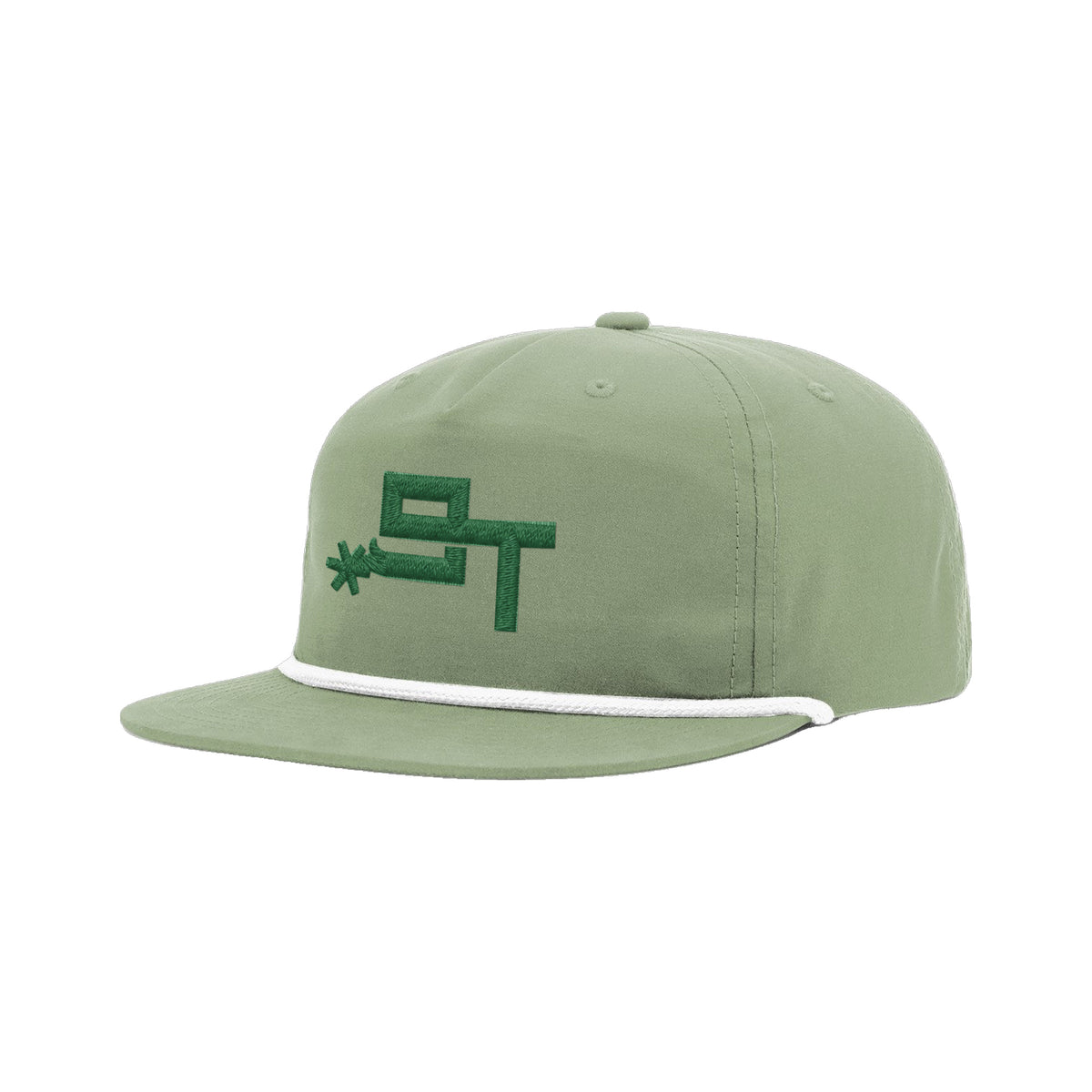 9T Spur Richardson 256 Hat / Sage/White / Dark Green / angle on white
