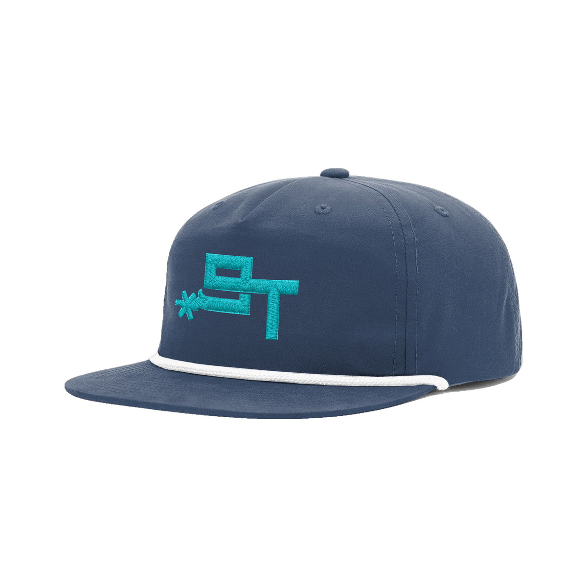 9T Spur Richardson 256 Hat / Navy/White / Teal / angle on white