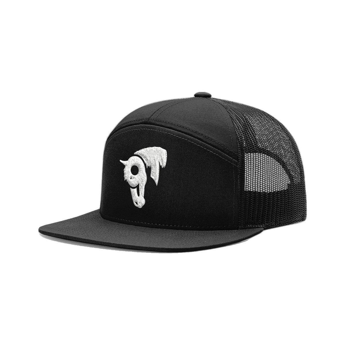 9T Horse Richardson 168 Hat / Black / White / angle on white