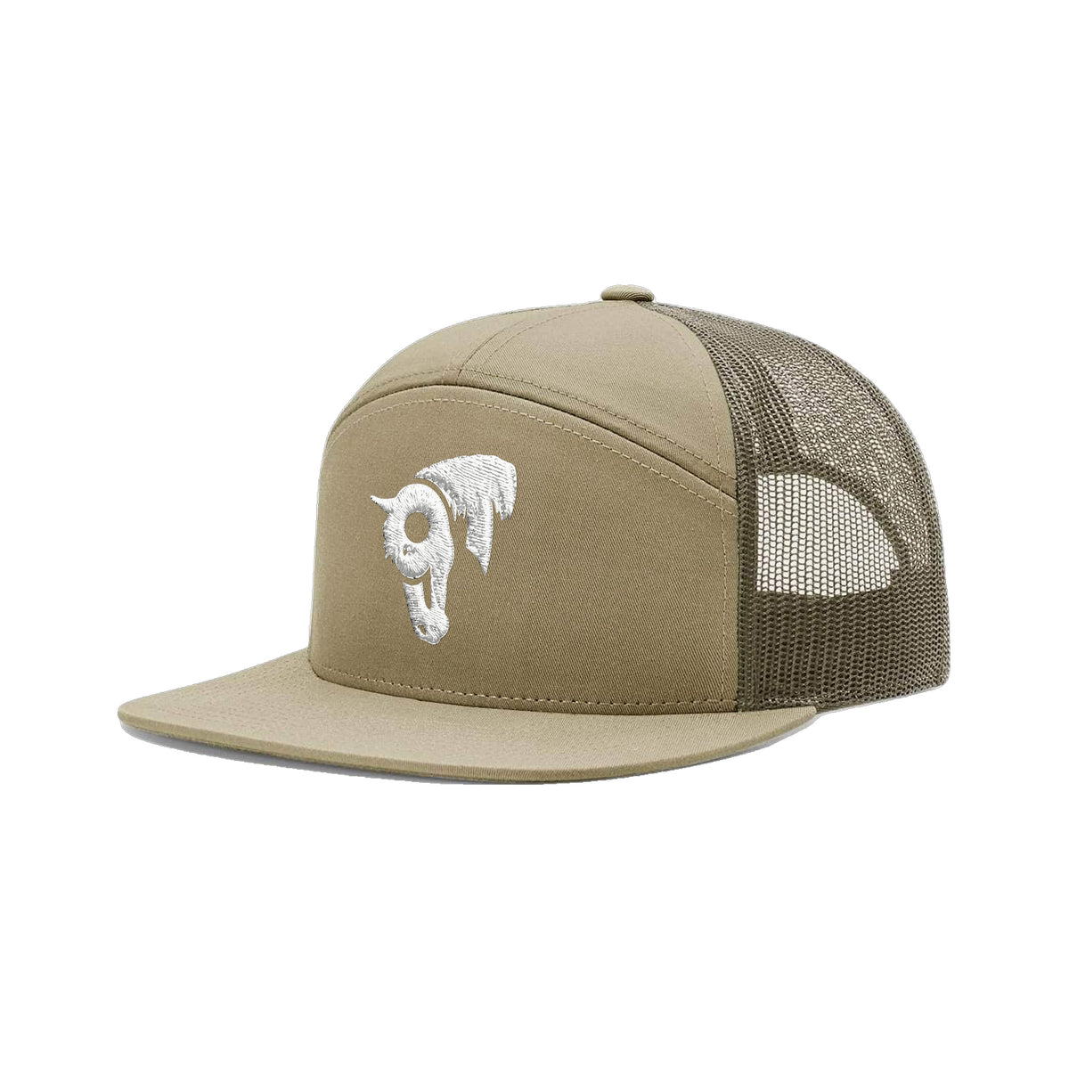 9T Horse Richardson 168 Hat / Pale Khaki/Loden / White / angle on white