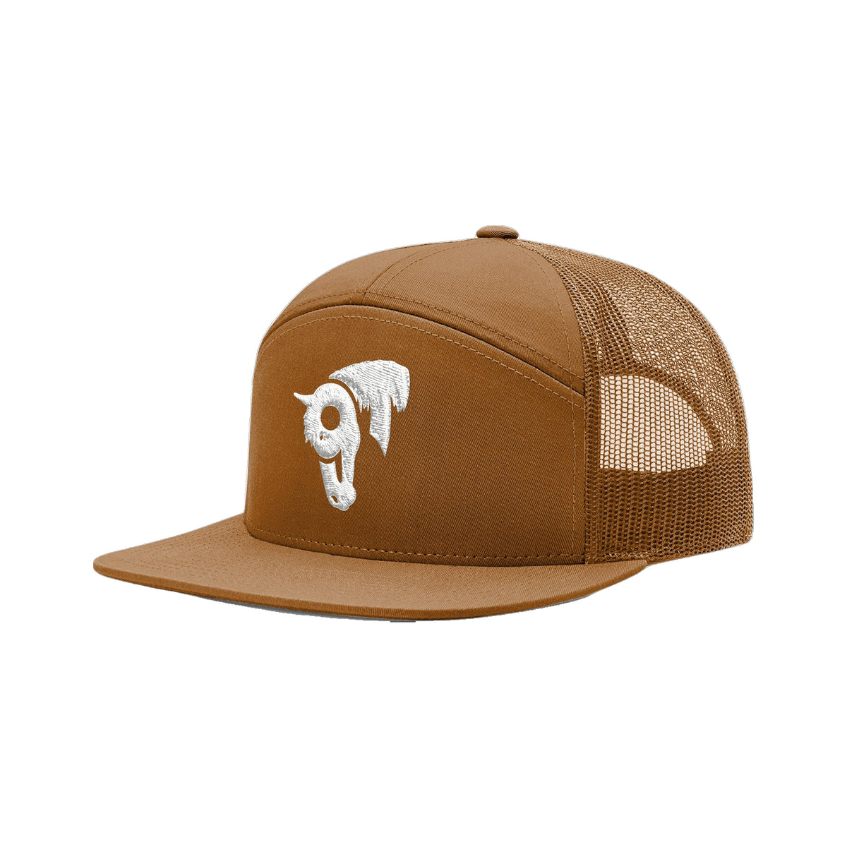 9T Horse Richardson 168 Hat / Caramel / White / angle on white
