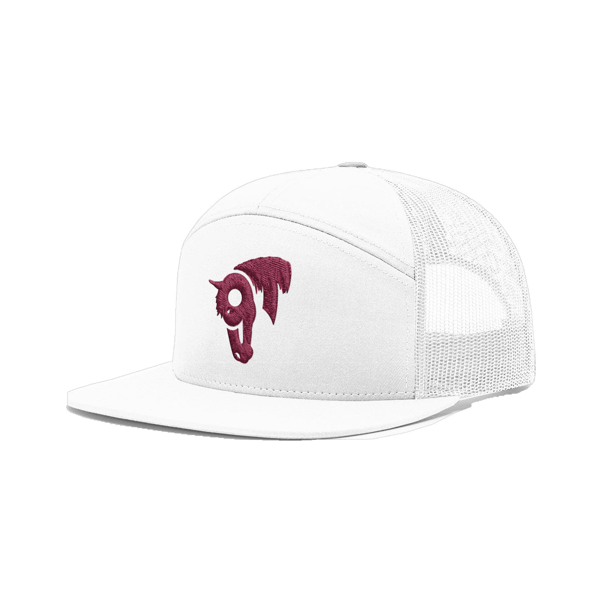9T Horse Richardson 168 Hat / White / Maroon / angle on white