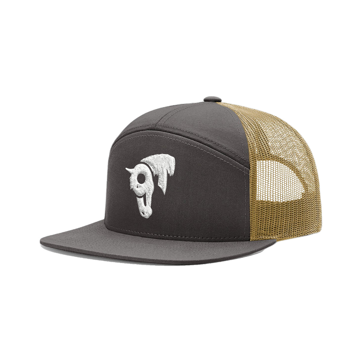 9T Horse Richardson 168 Hat / Charcoal/Old Gold / angle on white