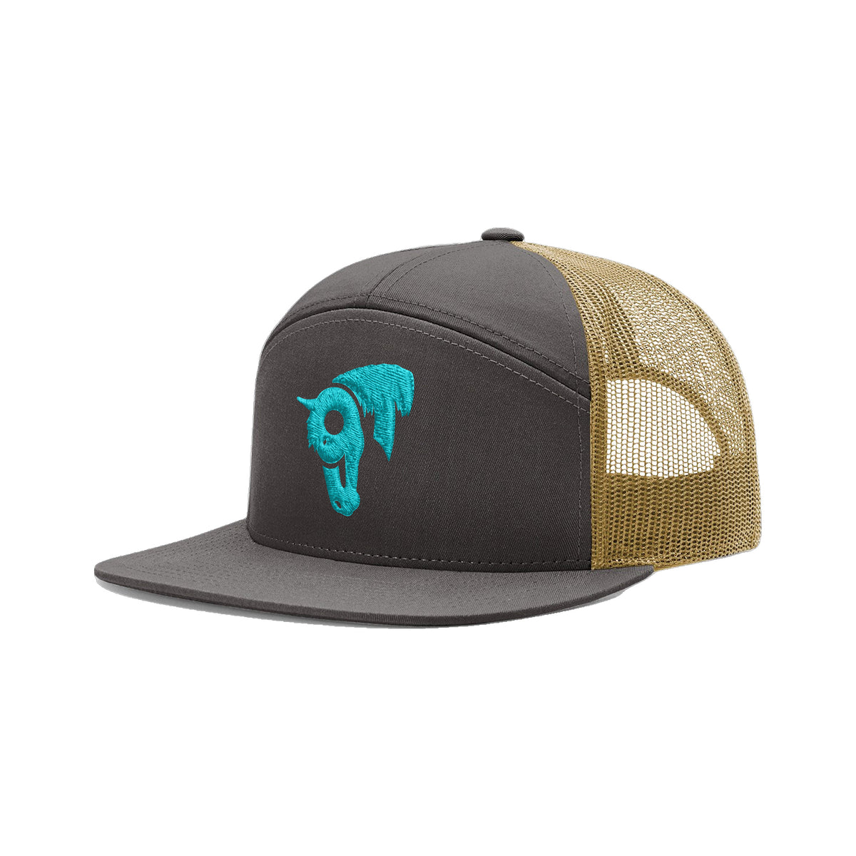 9T Horse Richardson 168 Hat / Charcoal/Old Gold / angle on white