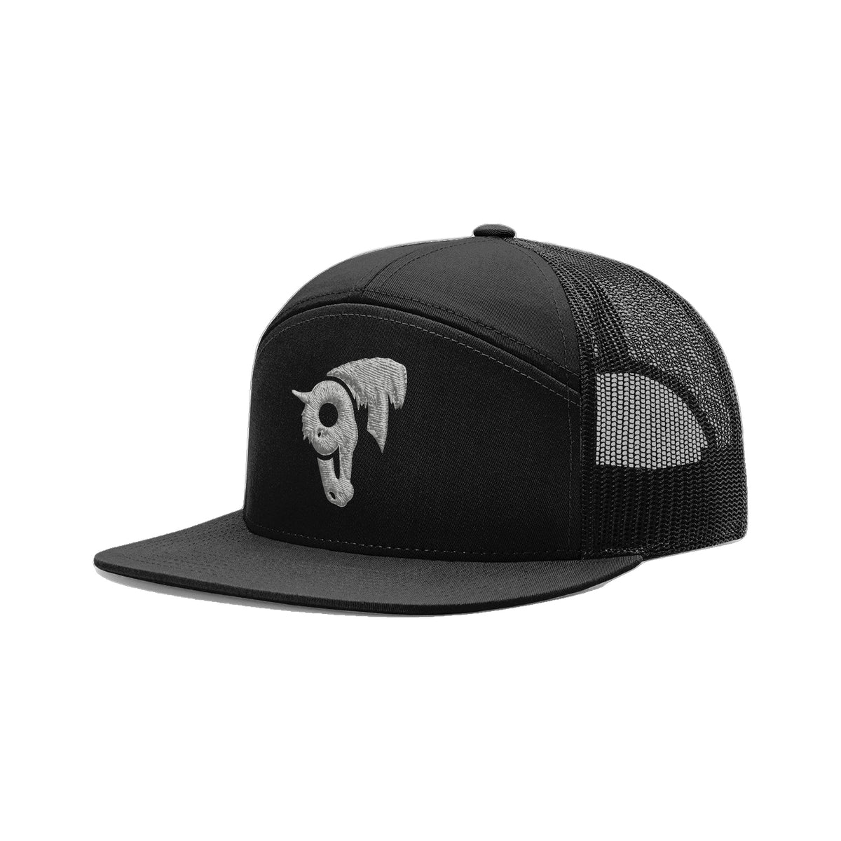 9T Horse Richardson 168 Hat / Black / Grey / angle on white