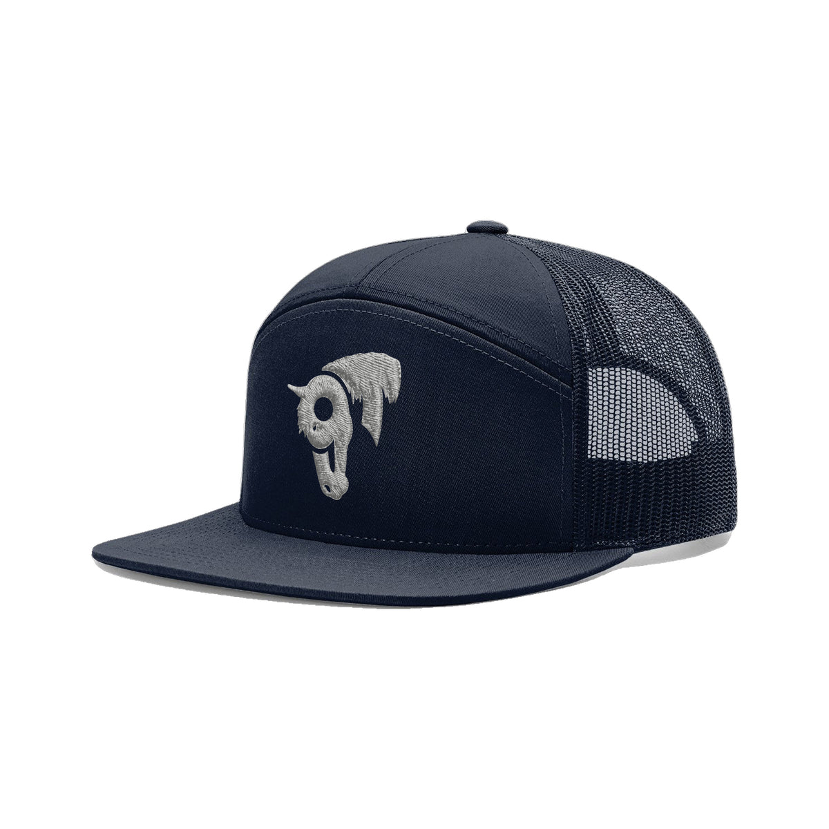 9T Horse Richardson 168 Hat / Navy / Grey / angle on white
