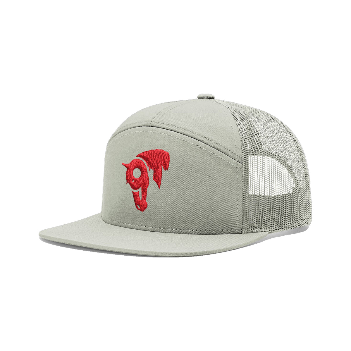 9T Horse Richardson 168 Hat / Quarry / Red / angle on white