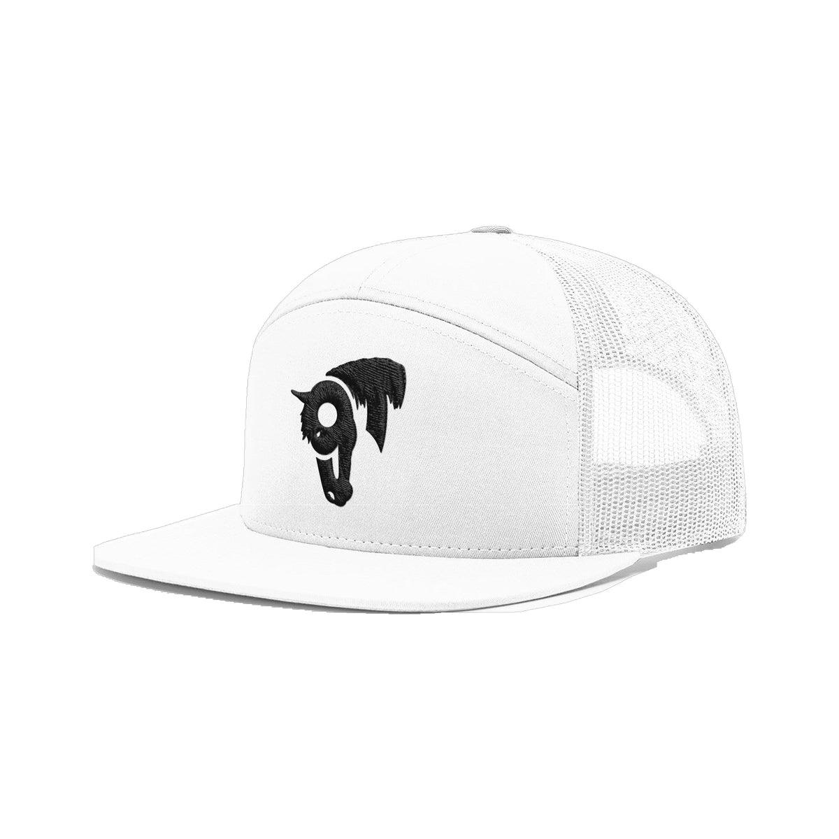 9T Horse Richardson 168 Hat / White / Black / angle on white