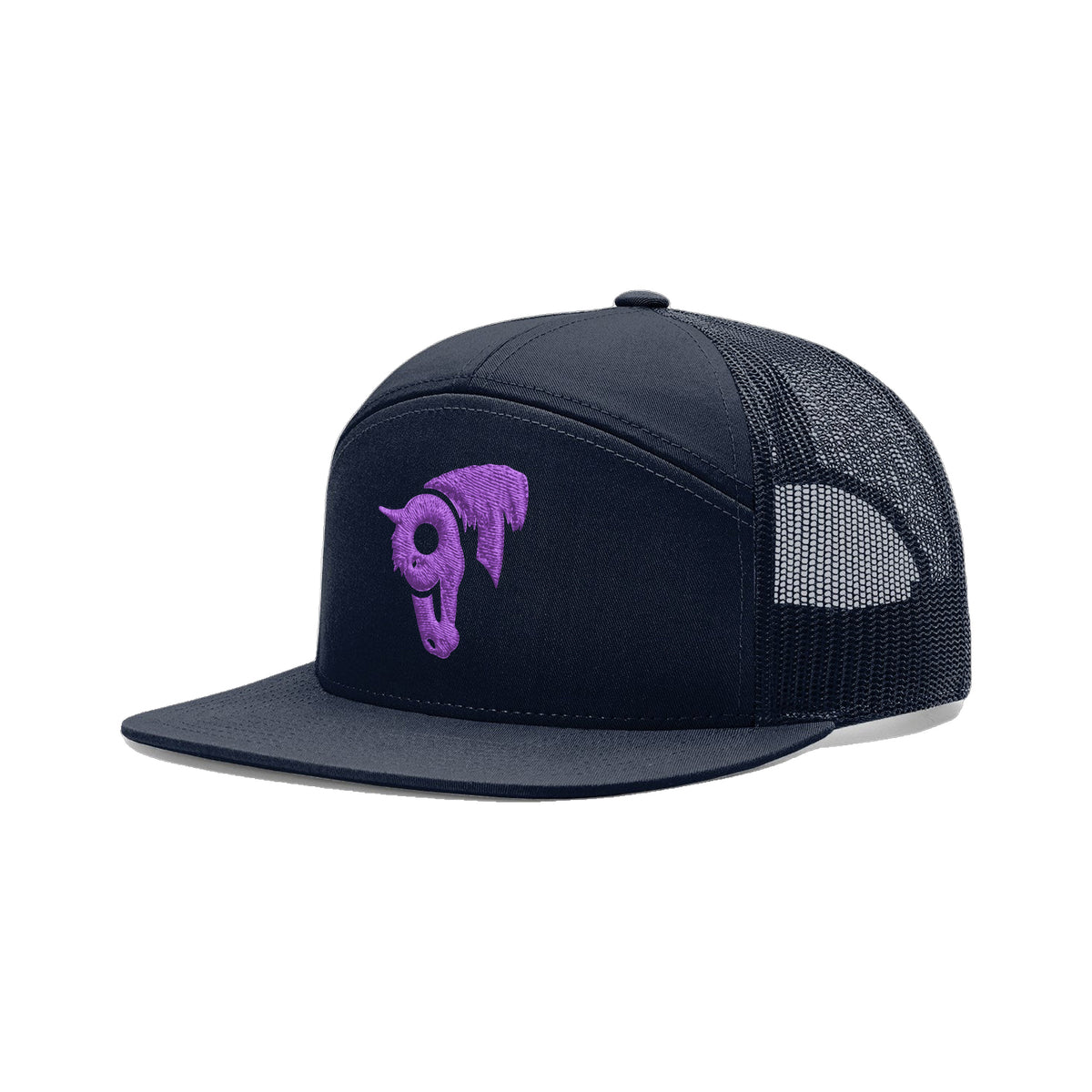 9T Horse Richardson 168 Hat / Navy / Purple / angle on white