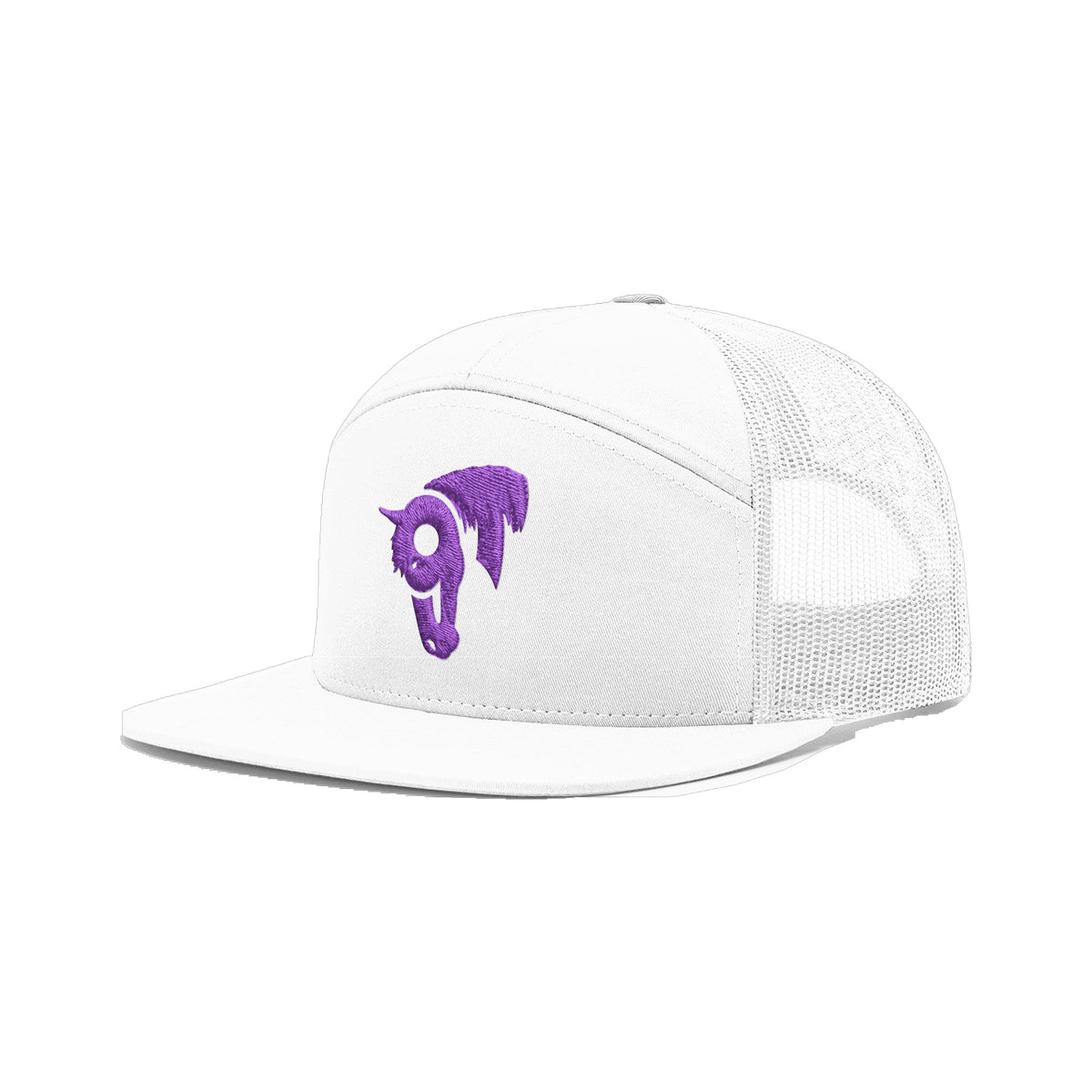 9T Horse Richardson 168 Hat / White / Purple / angle on white
