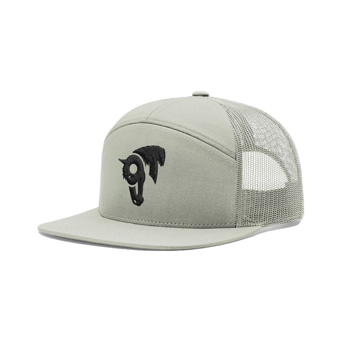 9T Horse Richardson 168 Hat / Quarry / Black / angle on white