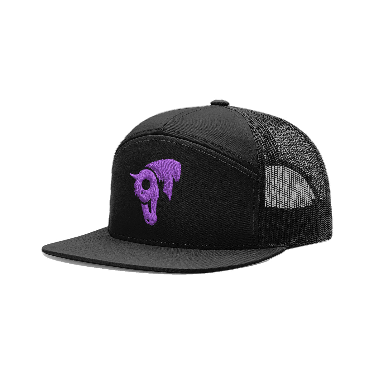 9T Horse Richardson 168 Hat / Black / Purple / angle on white