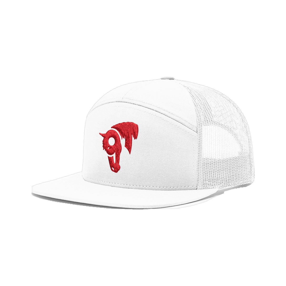 9T Horse Richardson 168 Hat / White / Red / angle on white