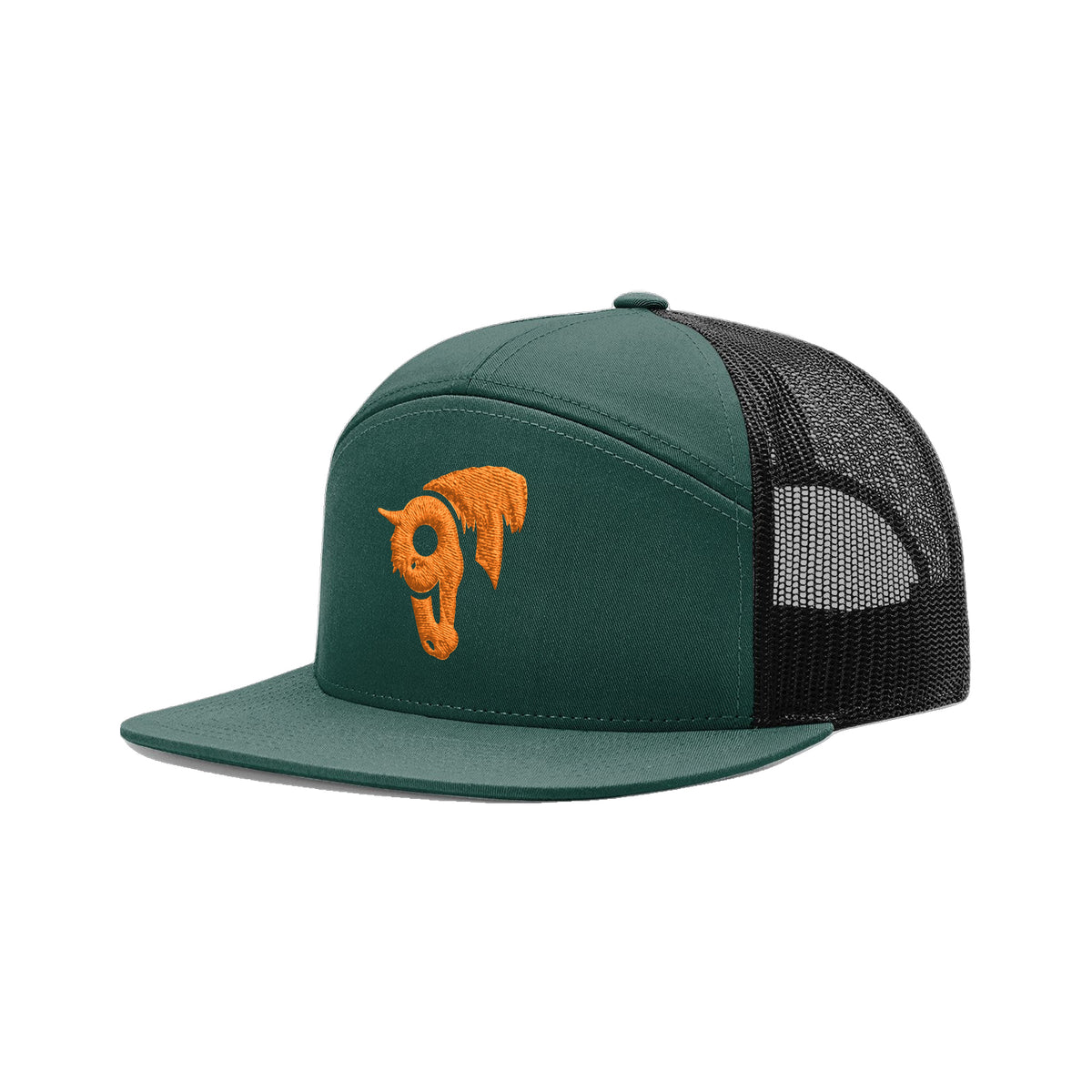 9T Horse Richardson 168 Hat / Dark Green/Black / angle on white