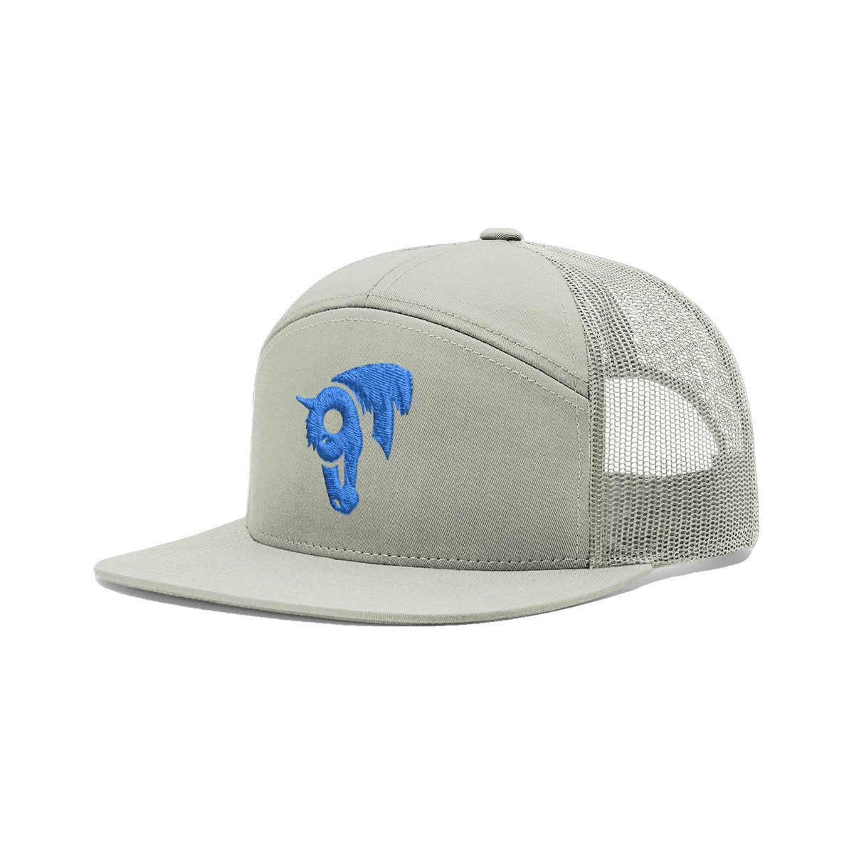 9T Horse Richardson 168 Hat / Quarry / Blue / angle on white
