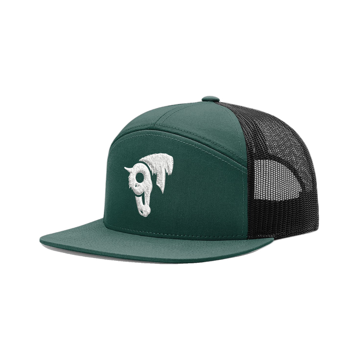 9T Horse Richardson 168 Hat / Dark Green/Black / angle on white