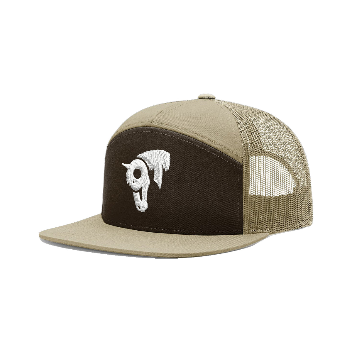 9T Horse Richardson 168 Hat / Brown/Khaki / White / angle on white