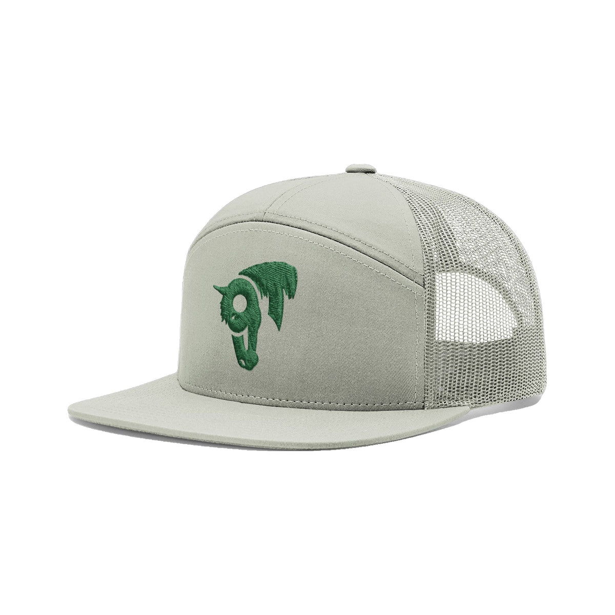 9T Horse Richardson 168 Hat / Quarry / Dark Green / angle on white