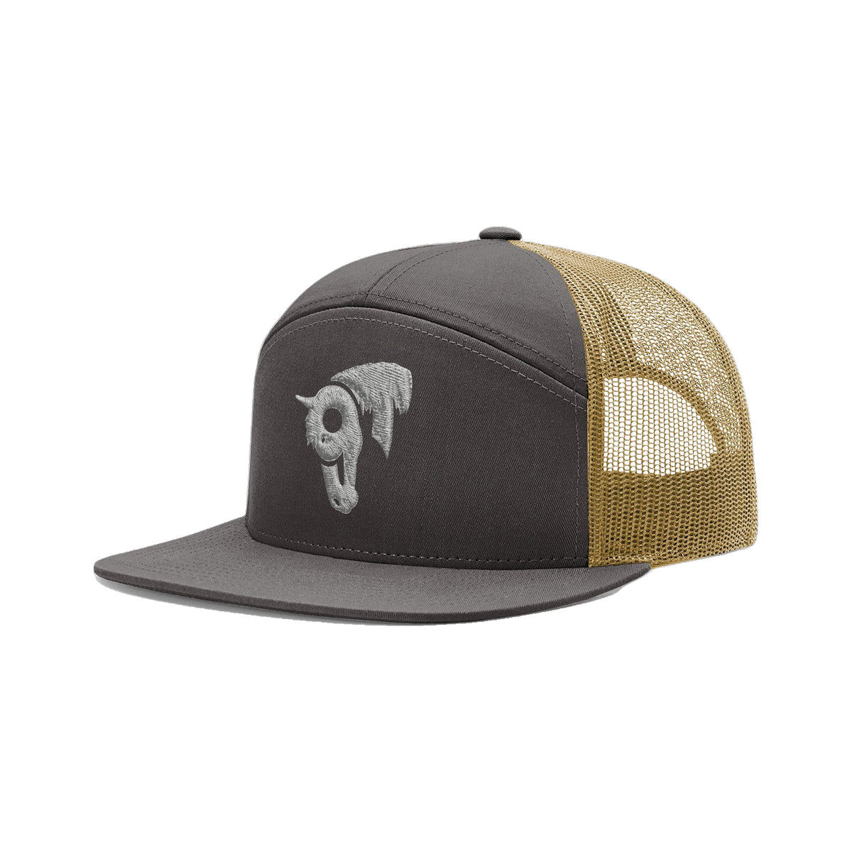 9T Horse Richardson 168 Hat / Charcoal/Old Gold / angle on white