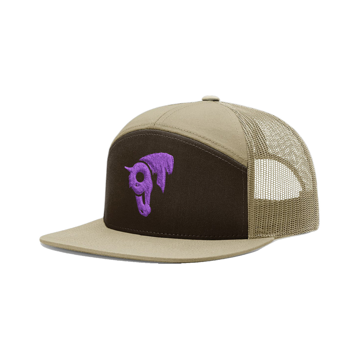 9T Horse Richardson 168 Hat / Brown/Khaki / Purple / angle on white
