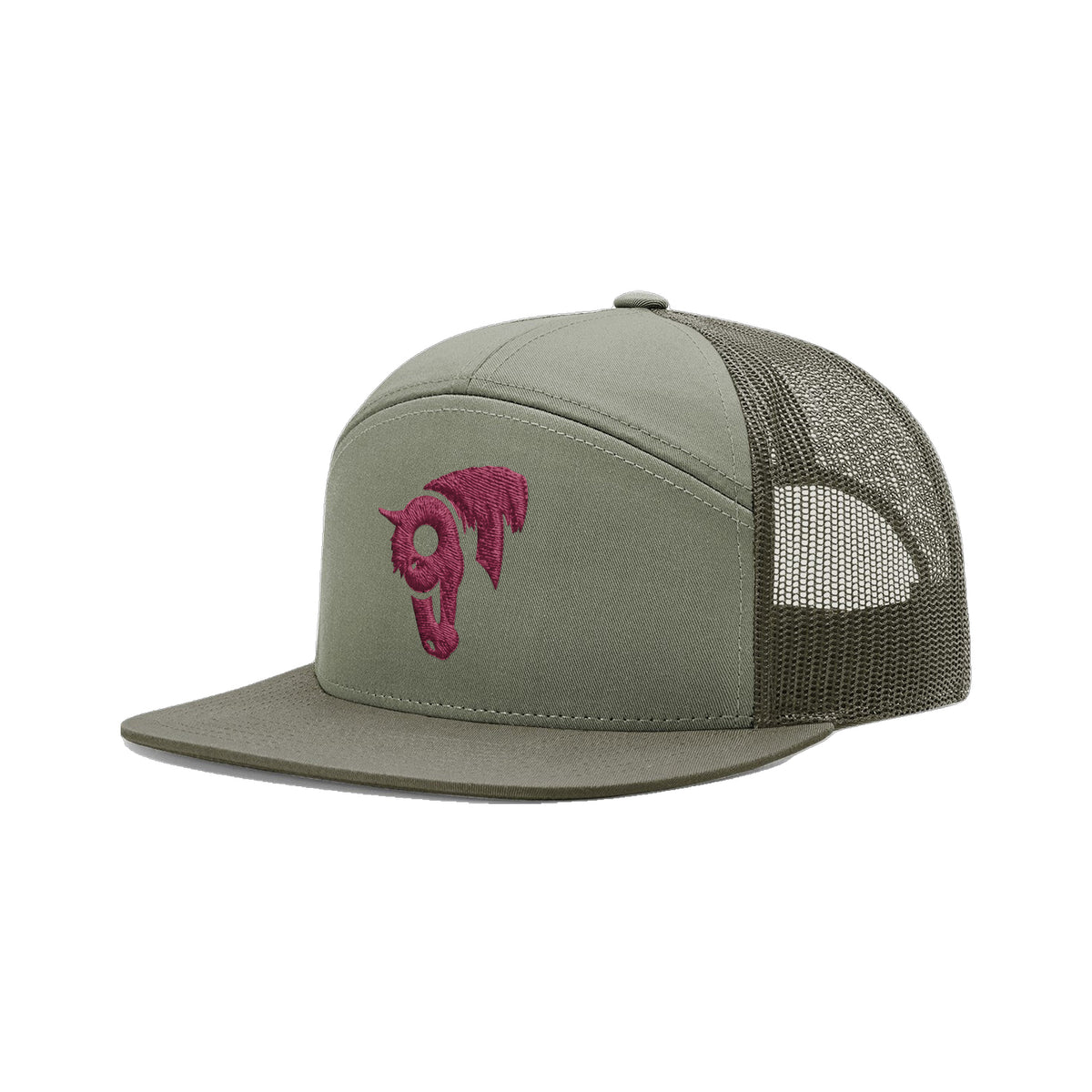 9T Horse Richardson 168 Hat / Loden / Maroon / angle on white