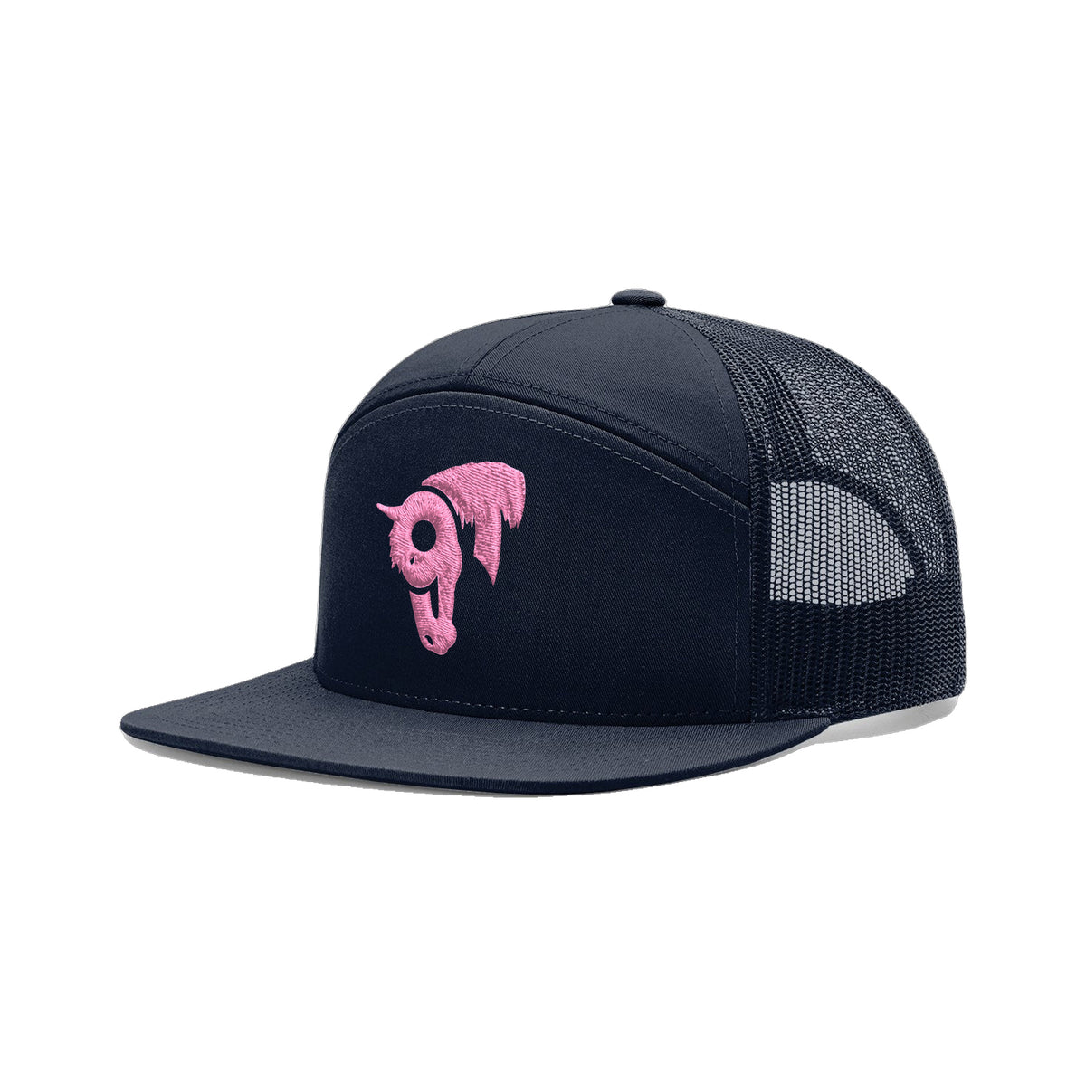 9T Horse Richardson 168 Hat / Navy / Pink / angle on white