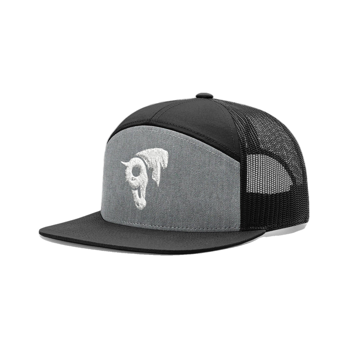 9T Horse Richardson 168 Hat / Heather Grey/Black / angle on white