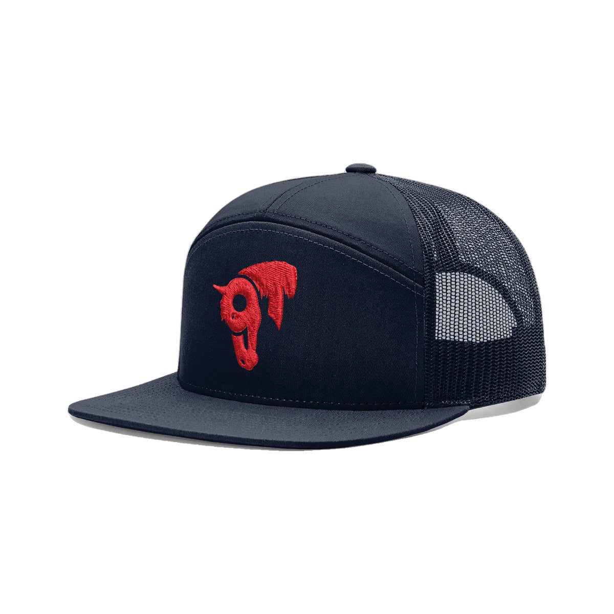 9T Horse Richardson 168 Hat / Navy / Red / angle on white