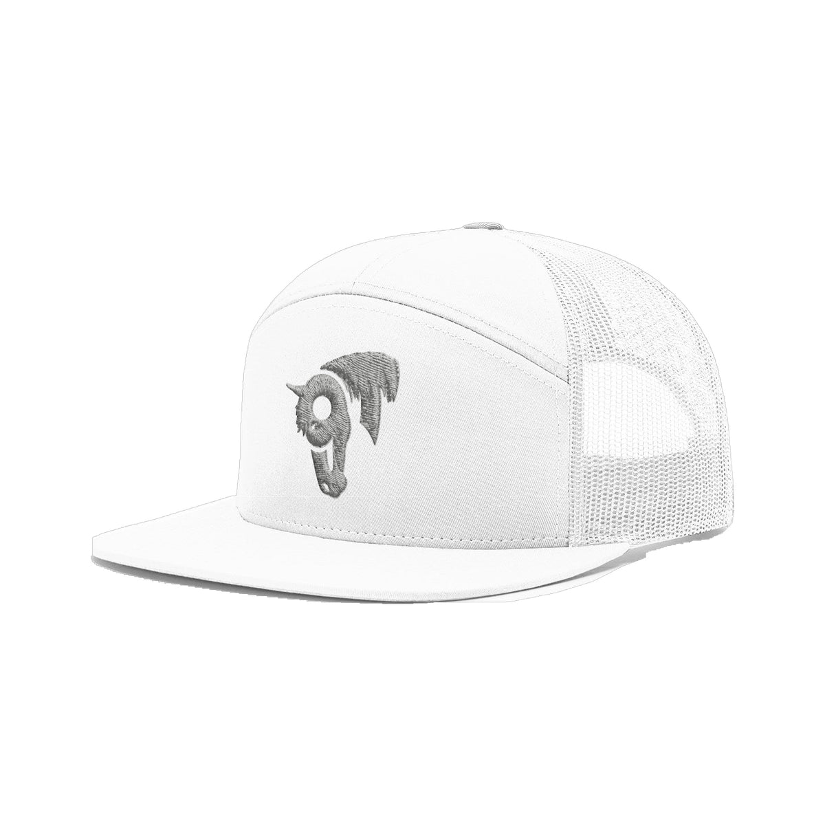 9T Horse Richardson 168 Hat / White / Grey / angle on white