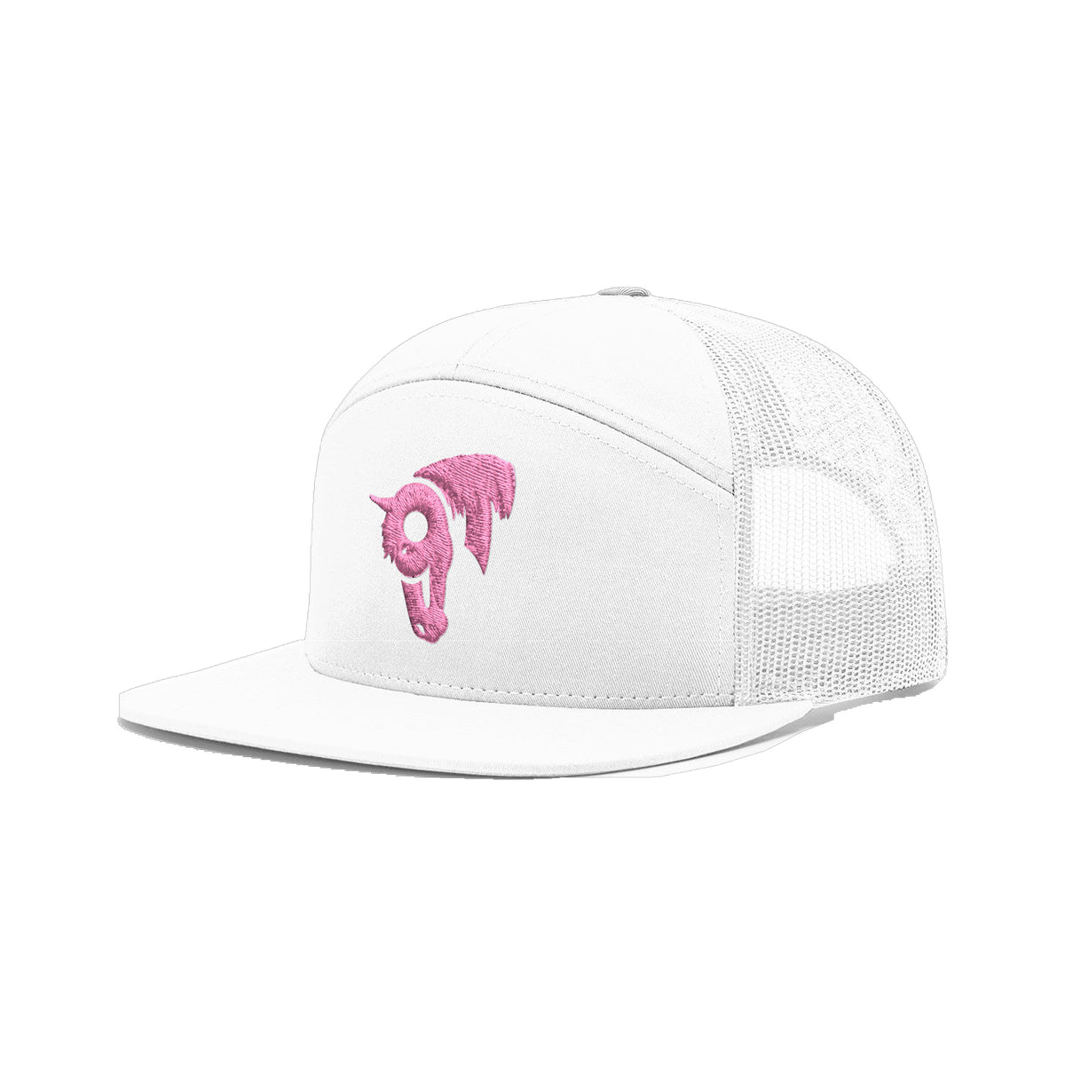 9T Horse Richardson 168 Hat / White / Pink / angle on white