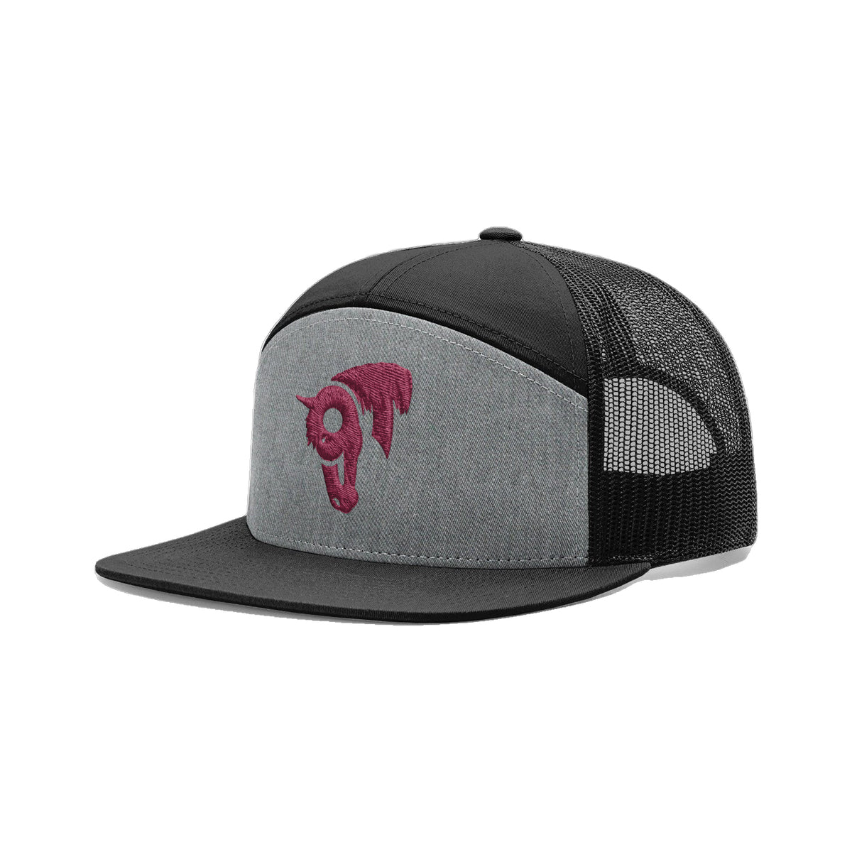 9T Horse Richardson 168 Hat / Heather Grey/Black / angle on white