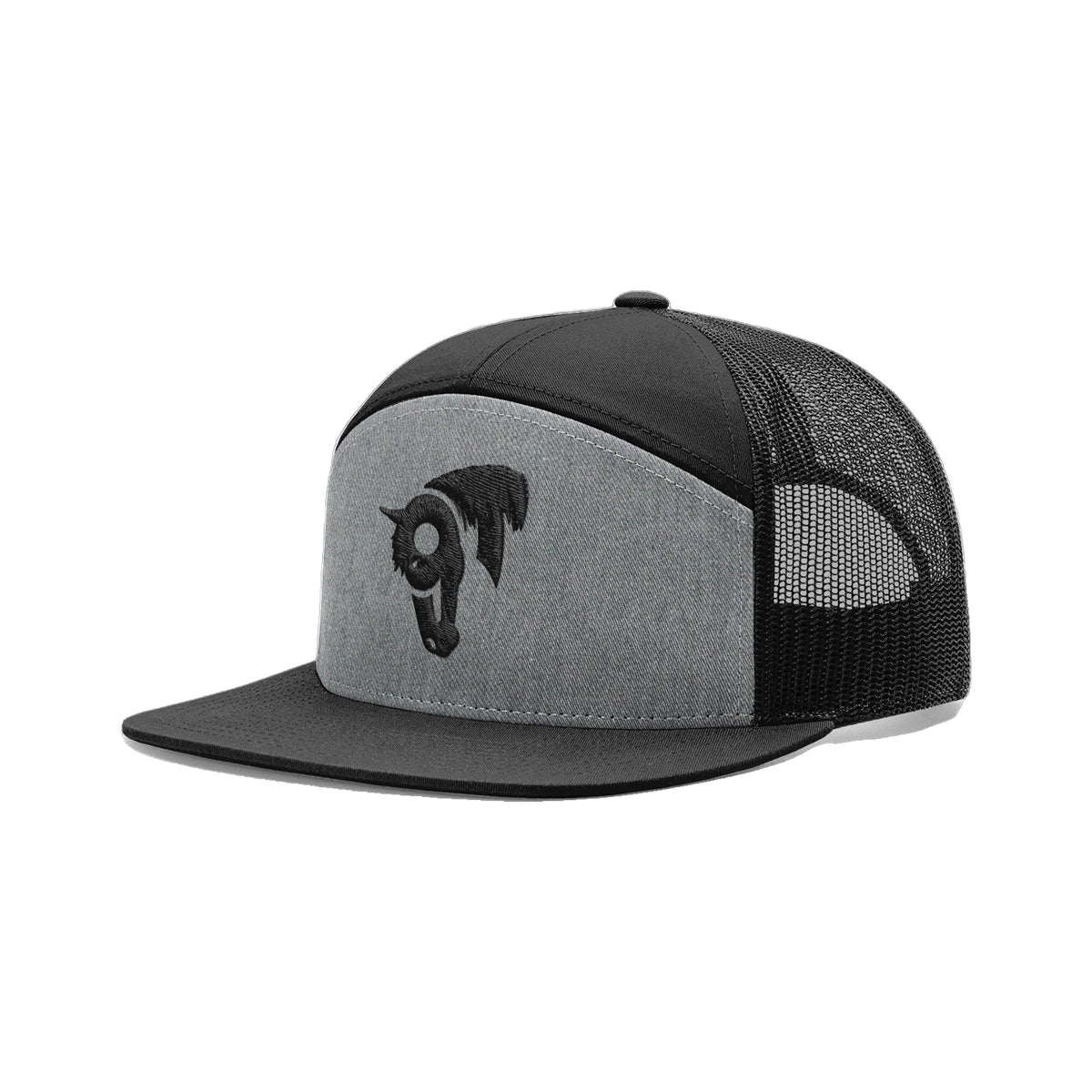 9T Horse Richardson 168 Hat / Heather Grey/Black / angle on white
