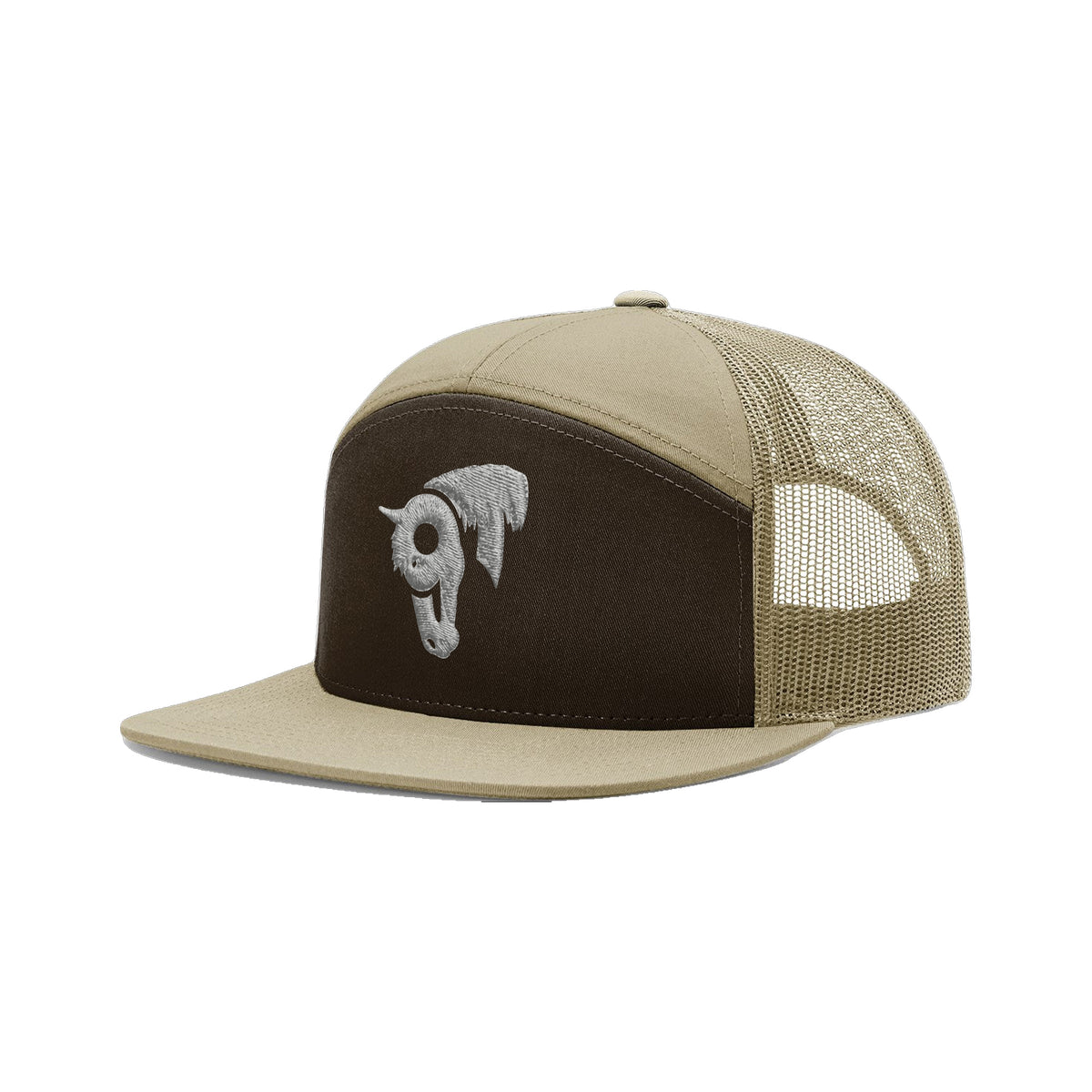 9T Horse Richardson 168 Hat / Brown/Khaki / Grey / angle on white