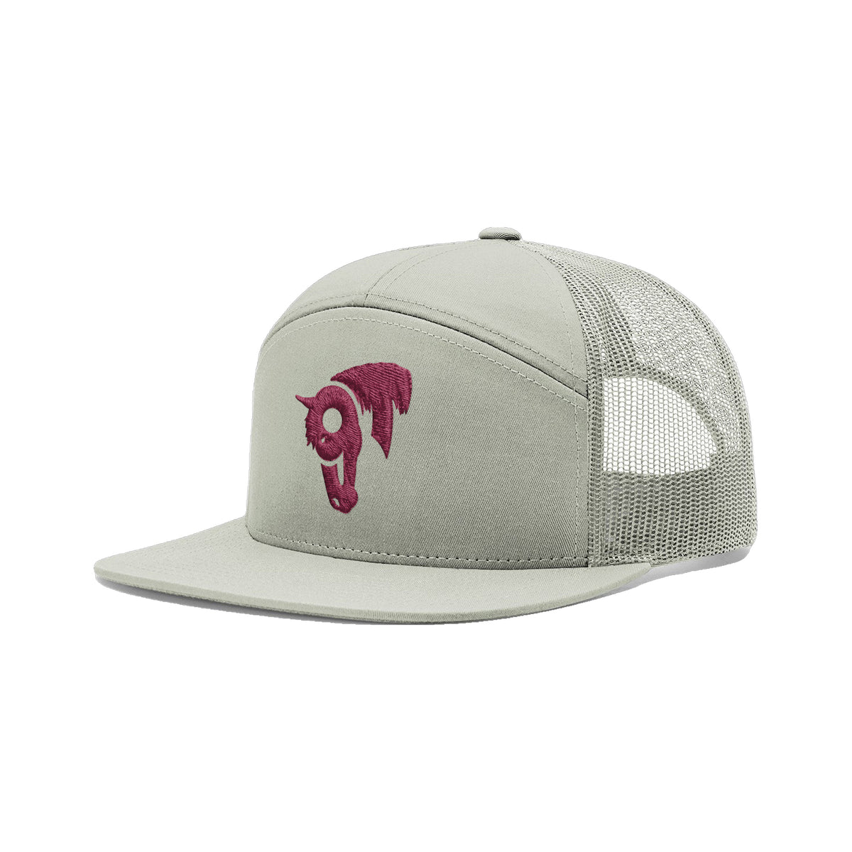 9T Horse Richardson 168 Hat / Quarry / Maroon / angle on white